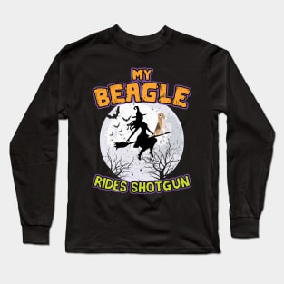 My Beagle Rides Shotgun Halloween 2021 Long Sleeve T-Shirt